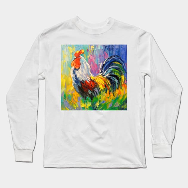 Rooster Long Sleeve T-Shirt by OLHADARCHUKART